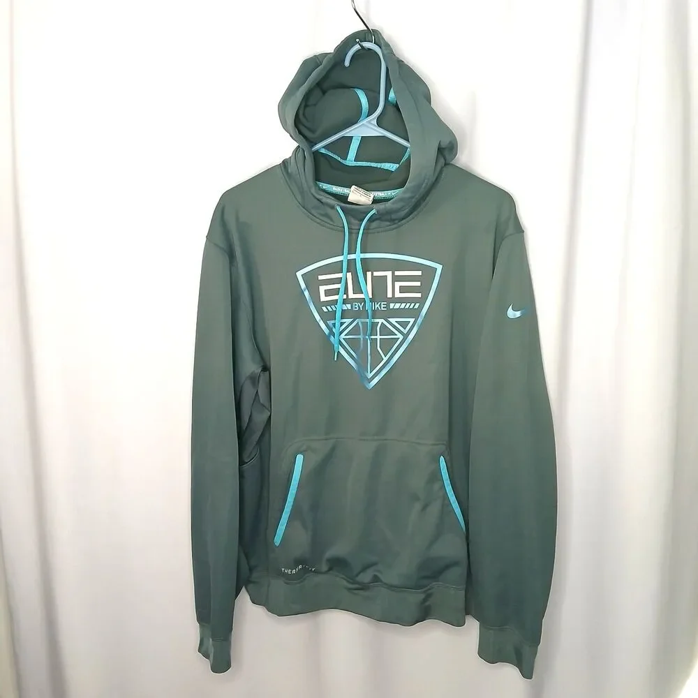 Nike Elite Therma Fit Hoodie Basketball Pullover Pocket Fleece Lined Mens Large